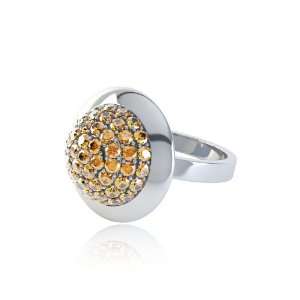 Stardust 3.2Ct Citrine 20mm Micro Pave Silver Ring 8 Jian 