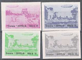 Stamp Italy 1933 Crociera Zeppelin Cinderella 2 M  