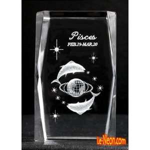   Pisces Zodiac Sign 5x5x8 Cm Cube + 3 Led Light Stand: Everything Else