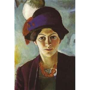  Portrait Of The Artists Wife With Hat, 1 By August Macke 