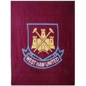  West Ham United Fc Football Panel Official Fleece Blanket 