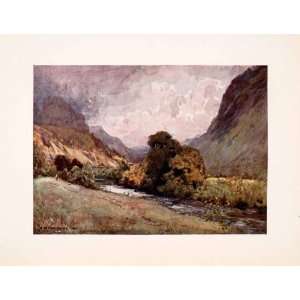 1908 Print Vale St John Keswick England Mountains Stream Trees Alfred 