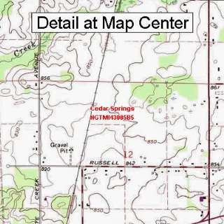  USGS Topographic Quadrangle Map   Cedar Springs, Michigan 