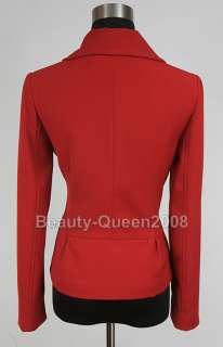 Piece Career Jacket Blazer Skirt Suit Carmine Red M  