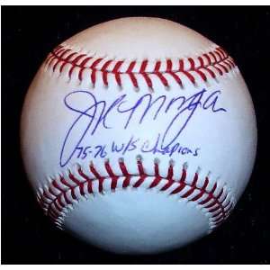  Joe Morgan Autographed Baseball with 75 76 WS Champs 
