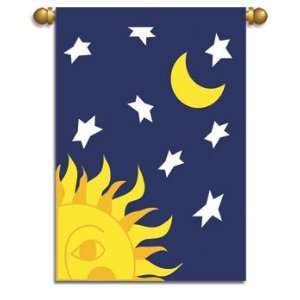  Celestial Sun Moon Garden Flag Banner 13 x 18: Patio, Lawn 