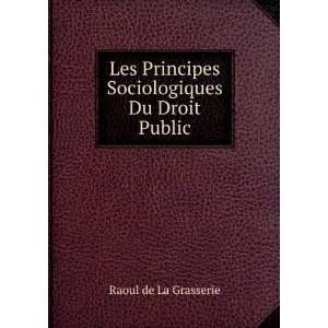   Principes Sociologiques Du Droit Public Raoul de La Grasserie Books