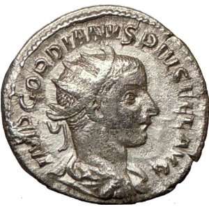 GORDIAN III 241AD Rare Silver Genuine Ancient Roman Coin NudeJUPITER 