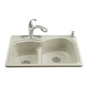 Kohler K 5839 2 G9 Woodfield Smart Divide Self Rimming Kitchen Sink 