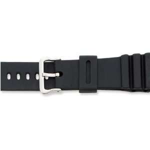  22mm Black Polyurethane Sport Watch Band Ring Size JBA176 