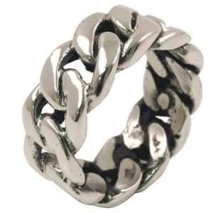  Chain Link   Sterling Silver Ring Size 8: Jewelry