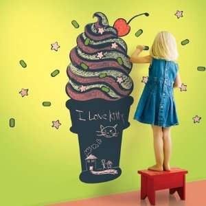 Ice Cream Cone Chalk Board Wall Decal: Home & Kitchen