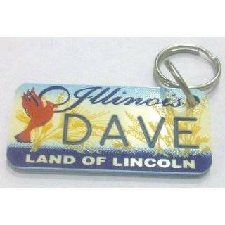 Illinois Land of Lincoln Dave Keychain, Key Holder, Key Ring
