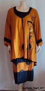   ETHNIC AFRICAN BEADED TRIBAL Catherines DRESS/JACKET SET 5X  