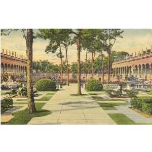   Postcard   Formal Garden   Ringling Art Museum   Sarasota Florida