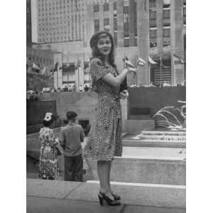 Beatrice Rorke Standing in Rockefeller Center from Series on Beautiful 