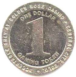 1992 GOLDEN ROSE CENTRAL CITY,CO. DOLLAR GAMING TOKEN*  