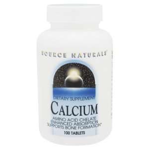  Source Naturals   Calcium Chelated, 200 mg, 100 tablets 
