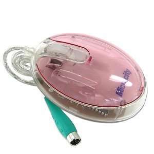  3 Button PS/2 Optical Scroll Mouse (Translucent Pink 