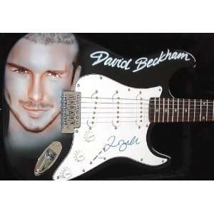  DAVID BECKHAM Autographed AIRBRUSHED Signed Guitar Toys 