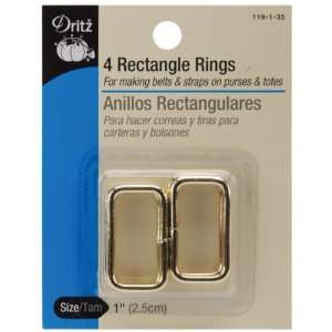   Dritz Metal Rectangle Rings 1 Inch Gilt 4/Pkg Arts, Crafts & Sewing