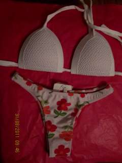   PANO Brazilian Bikini, multi flowers/white, M,NWT, SOLD OUT LAST ONE