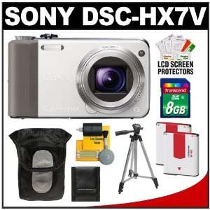  Sony Cyber Shot DSC HX7V Digital Camera (White) with 3D 