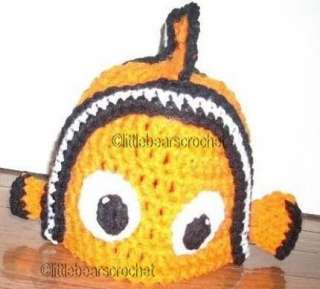 CUSTOM Crocheted NEMO Fish Halloween Costume Beanie Hat  