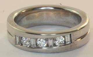   50ct SI1 F womens diamond wedding band ring 8.9g ladies vintage  