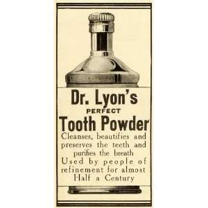 1909 Ad Dr. Lyon Perfect Tooth Powder Dentifrice Dental Hygiene Teeth 