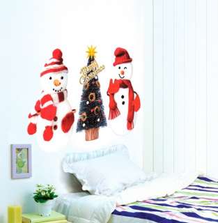 Christmas Snowman Wall STICKER Removable Decor Decal  