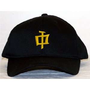    Yu Symbol Embroidered Baseball Cap   Black 