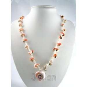  30 Sea Shell 6mm White Freshwater Pearl Necklace J062 
