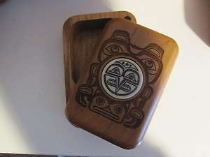 Heartwood Creations   Totem Cherry wood w/ bone inlay   stash box 
