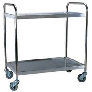 Choice Knocked Down Stainless Steel 2 Shelf Utility Cart   33 3/4 x 