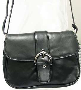 Small Black Genuine Leather Shoulder Purse Handbag Tote  