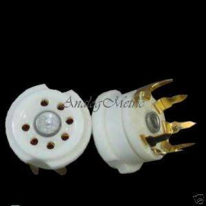 Tube Socket Small 7 Pins Gold Pin White Ceramic 1PCS  