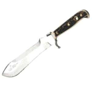   White Hunter Fixed Blade Knife with Genuine Stag Handles Sports