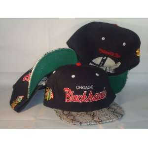 RSVP Snakeskin Chicago BlackHawks Snapback Stapback hat cap:  