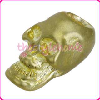 Gold Tone Gothic Skull Bead for Paracord Knife Lanyards  