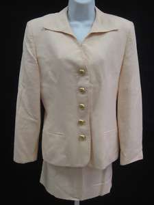 AUTH CHRISTIAN DIOR Vintage Peach Blazer Skirt Suit 6  