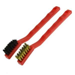   Handle Plastic Brass Wire Clean Brushes 2 Pcs
