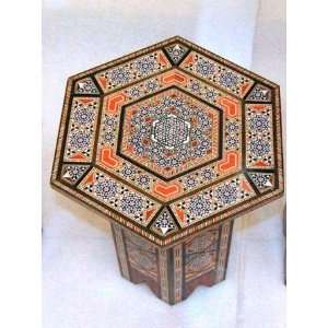   New Mosaic Hexagonal Handcrafted Coffee Side End Table: Home & Kitchen