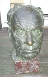 important bronze study bust P T Barnum by T Ball  