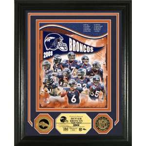  Denver Broncos 2008 Team Force Photo Mint with Two 24KT 