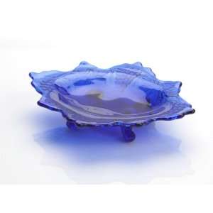  Cobalt Blue Glass Grape & Cable Mint Dish Made in Ohio 
