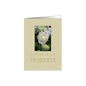  Husband White rose Sympathy card Card: Health & Personal 