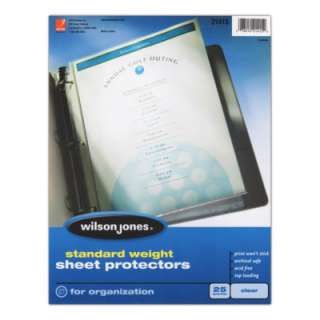 100 Wilson Jones Clear Standard Weight Sheet Protectors  