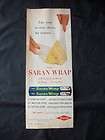 vintage original 1954 dow saran wrap ad clings by itself
