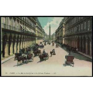   ,la rue de Castiglione et la Colonne Vendome,c1900